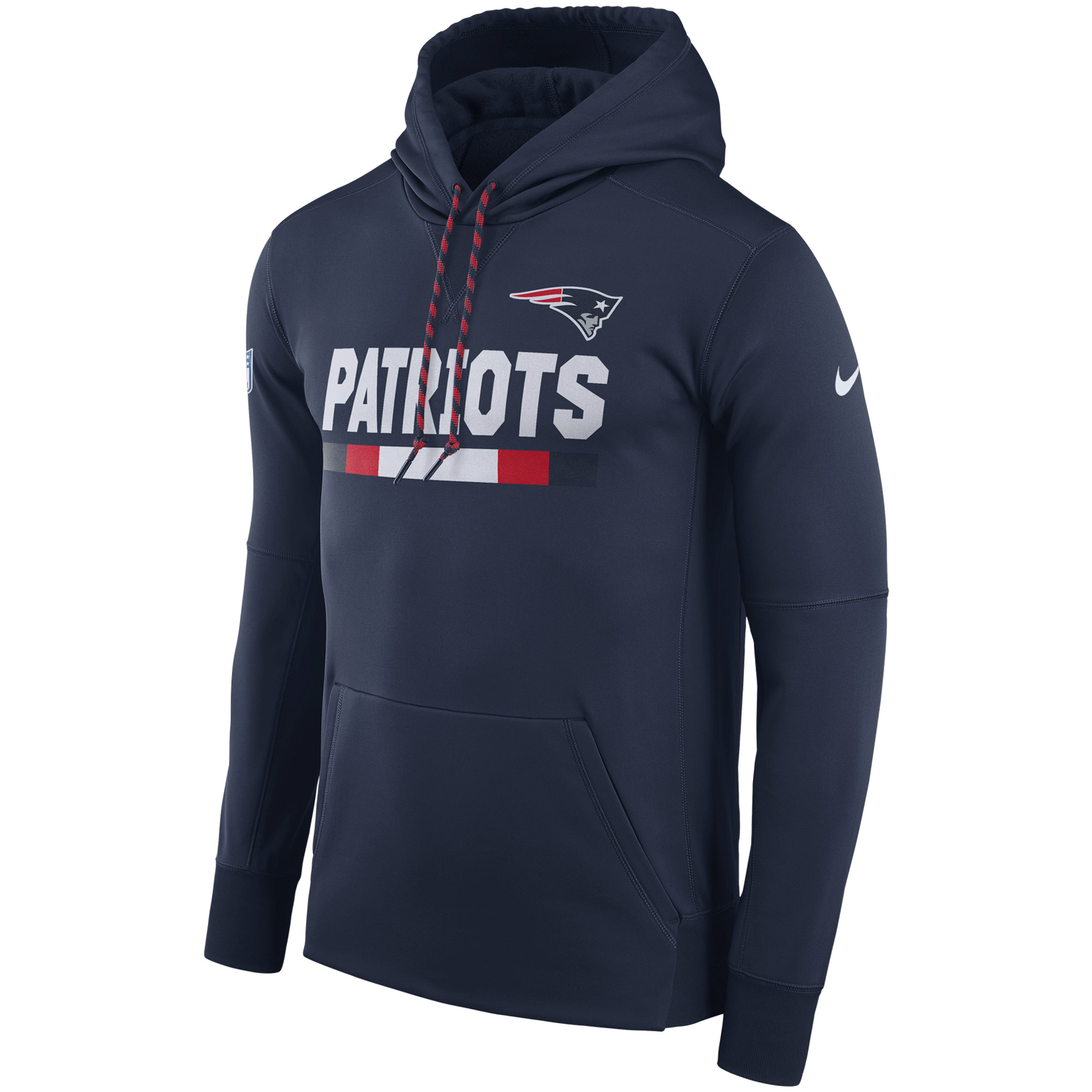 NFL Men New England Patriots Nike Navy Sideline ThermaFit Performance PO Hoodie->los angeles rams->NFL Jersey